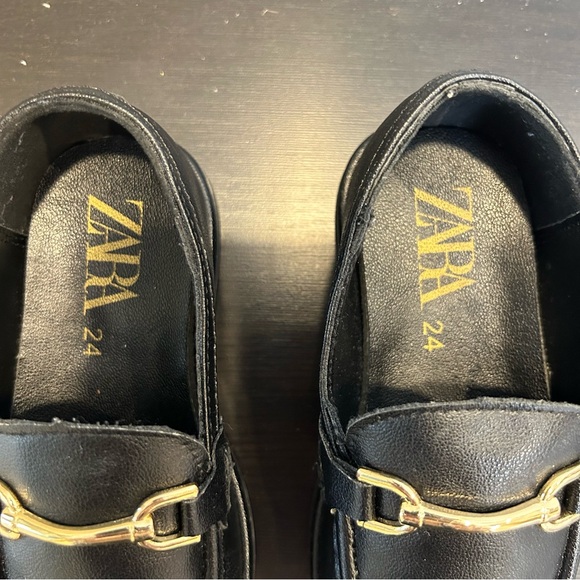 Zara Kids Black Horse-bit Loafers Shoes - Picture 4 of 6